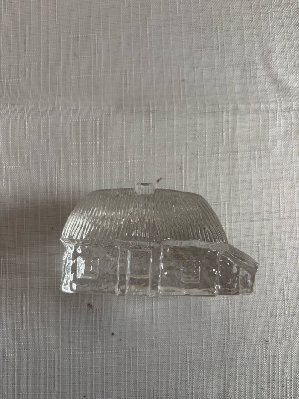 Clear Glass Cottage Figurine Decorative Accent